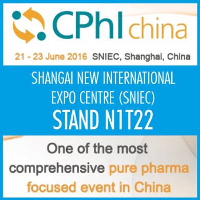 VISIT US AT CPhI CHINA | SNIEC, SHANGAI | June 20-22 | STAND N1T22